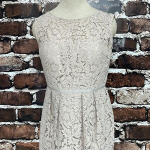 Jenny Yoo Collection Tan Taupe Dress Lace Sleeveless Size 10